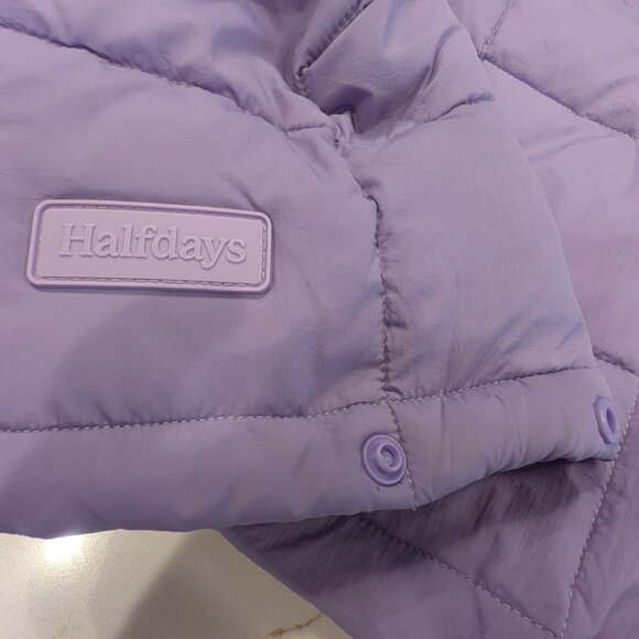 Halfdays Nellie Packable Puffer Lilac Purple Lightweight Oversize Crop Jacket XL - Picture 7 of 16